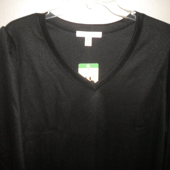 Fever Womens Plus Size XXL Black V Neck Long Sleeve Sweater NWT - Picture 3 of 5